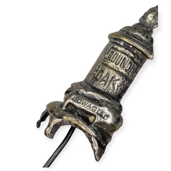 Antique PD Beckwith Round Oak Stove Advertising Silver Stick Pin 2.5" - Picture 3 of 11